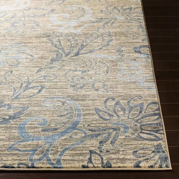 Deacon Coffee Bean Transitional Area Rug 10 x 13Rectangular Blue 3 ft 11 in x 5 ft 3 in