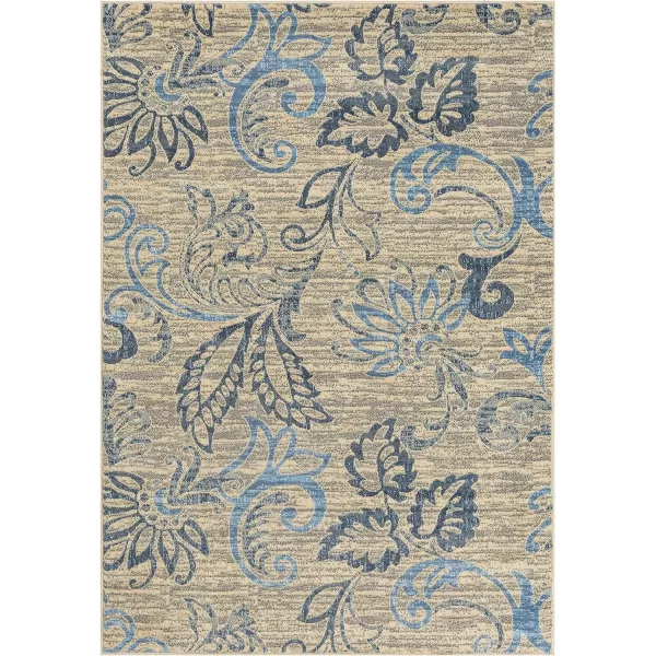 Deacon Coffee Bean Transitional Area Rug 10 x 13Rectangular Blue 5 ft 3 in x 7 ft 7 in