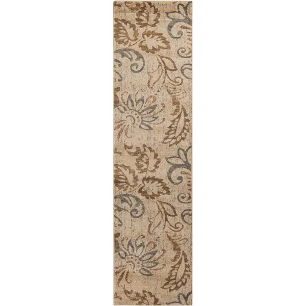 Deacon Coffee Bean Transitional Area Rug 10 x 13Runner Ivory 2 ft x 7 ft 5 in