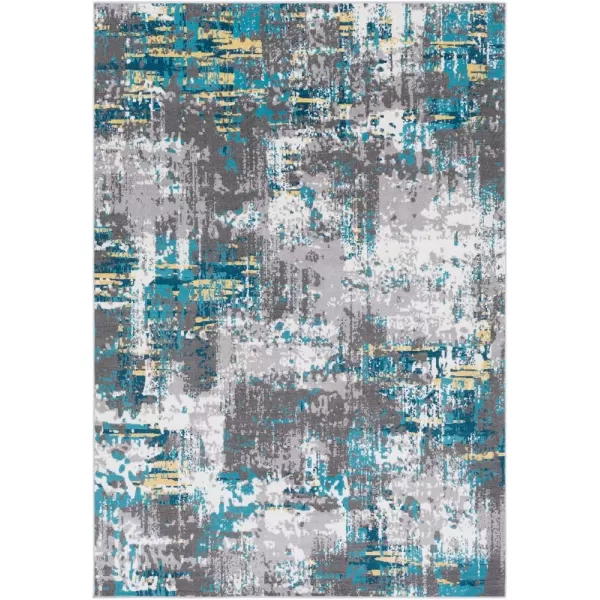 Dreama Burnt Orange and Gray Modern Area Rug 710 x 1032 x 211 Teal