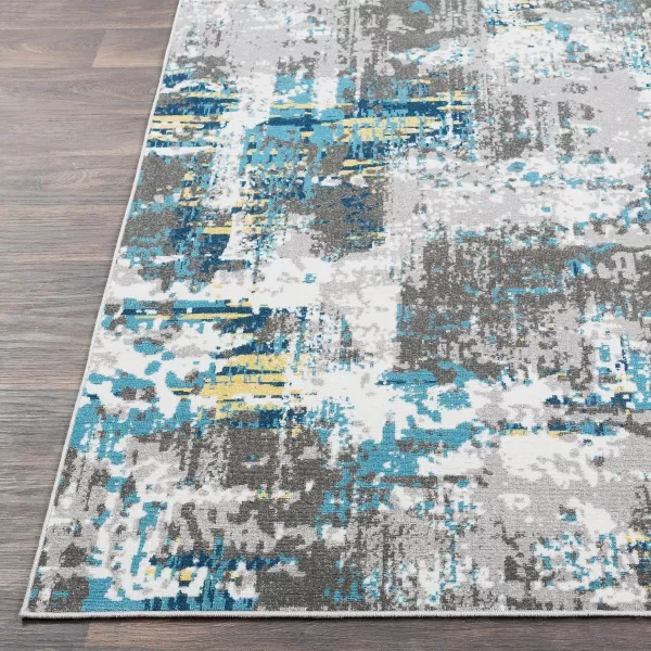 Dreama Burnt Orange and Gray Modern Area Rug 710 x 10353 x 77 Teal