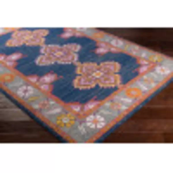 Elodia Dark Blue and Teal Updated Traditional Area Rug 27 x 73Dark Blue 3 ft 11 in x 5 ft 7 in