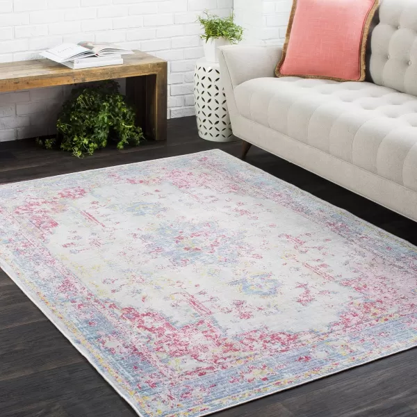 Emilio Pink and Blue Updated Traditional Area Rug 2 x 3211 x 710 Denim