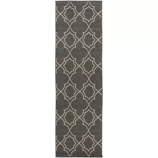 Georgia Beige Indoor  Outdoor Area Rug 73 Square2 ft 5 in x 11 ft 10 in Black