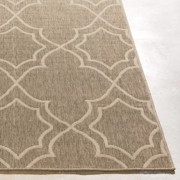 Georgia Beige Indoor  Outdoor Area Rug 73 Square2 ft 5 in x 11 ft 10 in Tan