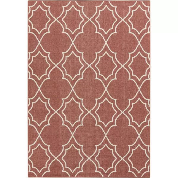 Georgia Beige Indoor  Outdoor Area Rug 73 Square2 ft 5 in x 4 ft 5 in Red