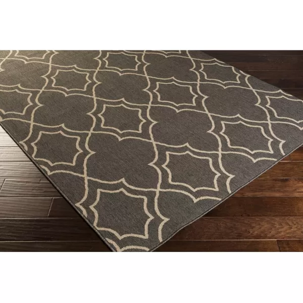 Georgia Beige Indoor  Outdoor Area Rug 73 Square25 x 45 Black