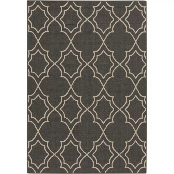 Georgia Beige Indoor  Outdoor Area Rug 73 Square3 ft 7 in x 5 ft 7 in Black