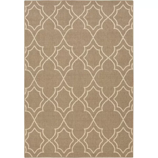 Georgia Beige Indoor  Outdoor Area Rug 73 Square5 ft 11 in x 8 ft 10 in Tan