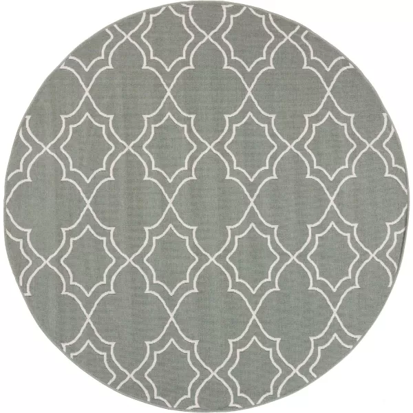 Georgia Beige Indoor  Outdoor Area Rug 73 Square5 ft 3 in Round Green