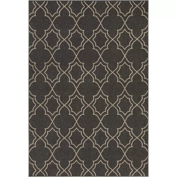 Georgia Beige Indoor  Outdoor Area Rug 73 Square7 ft 3 in x 10 ft 6 in Black