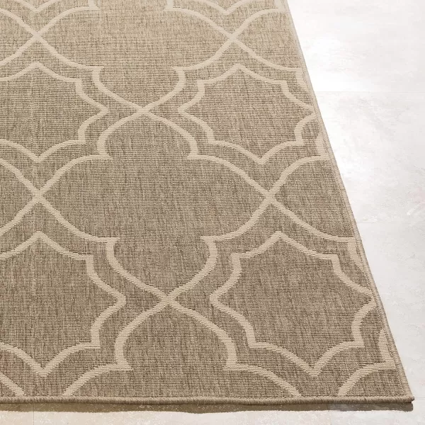 Georgia Beige Indoor  Outdoor Area Rug 73 Square7 ft 3 in x 10 ft 6 in Tan