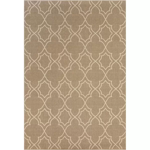 Georgia Beige Indoor  Outdoor Area Rug 73 Square7 ft 3 in x 10 ft 6 in Tan