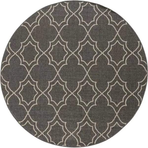 Georgia Beige Indoor  Outdoor Area Rug 73 Square73 Round Black