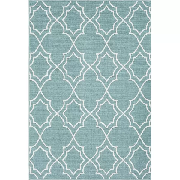 Georgia Beige Indoor  Outdoor Area Rug 73 Square73 x 106 Blue