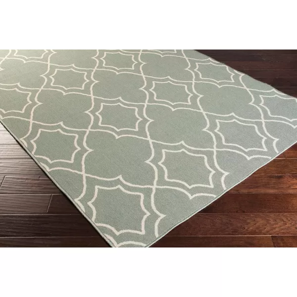 Georgia Beige Indoor  Outdoor Area Rug 73 Square8 ft 10 in Round Green