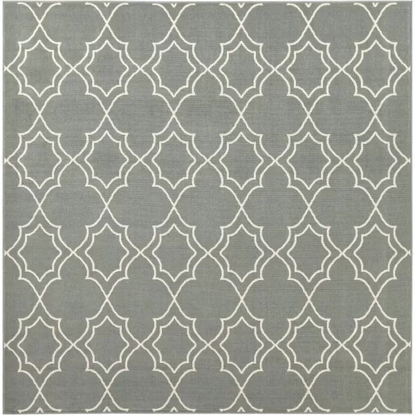 Georgia Beige Indoor  Outdoor Area Rug 73 Square8 ft 10 in Square Green