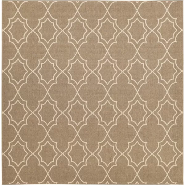 Georgia Beige Indoor  Outdoor Area Rug 73 Square8 ft 10 in Square Tan