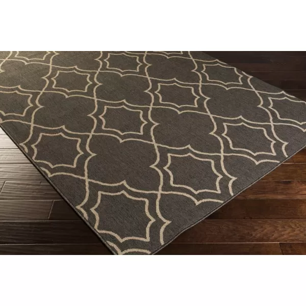 Georgia Beige Indoor  Outdoor Area Rug 73 Square810 Round Black