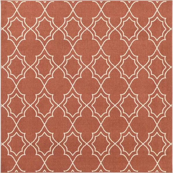 Georgia Beige Indoor  Outdoor Area Rug 73 Square810 Square Red