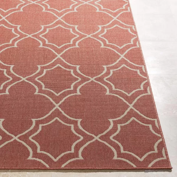 Georgia Beige Indoor  Outdoor Area Rug 73 Square810 Square Red