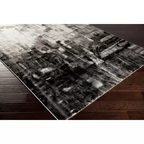 Helaine Charcoal Modern Area Rug 52 x 7622 x 3 BlackIvoryMedium GrayCharcoalBlack