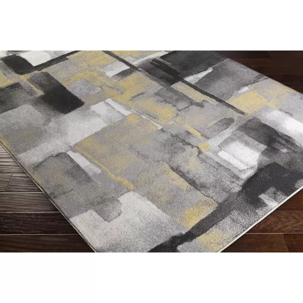 Malachi Black and Gray Modern Area Rug 711 x 10711 x 10 Mustard