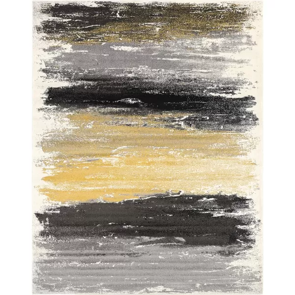 Nicola Gray and Yellow Modern Area Rug 53 x 76711 x 10 Yellow