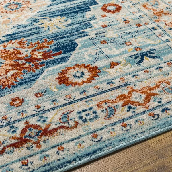 Redondo Beach Outdoor Boho Area Rug53 x 7SlateCoral53 x 7 Burnt OrangeLight Blue