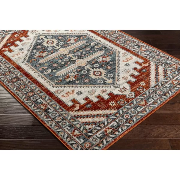 Redondo Beach Outdoor Boho Area Rug53 x 7SlateCoral53 x 7 CharcoalBurnt Orange