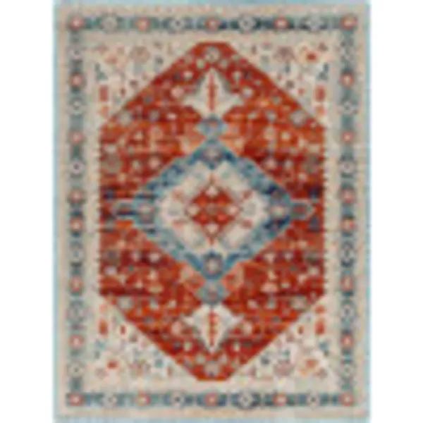 Redondo Beach Outdoor Boho Area Rug53 x 7SlateCoral53 x 7 Dark OrangeGrey