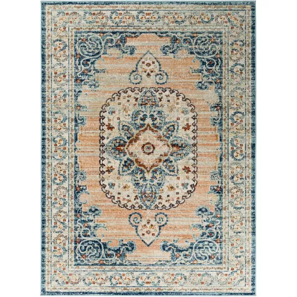 Redondo Beach Outdoor Boho Area Rug53 x 7SlateCoral53 x 7 PeachNavy