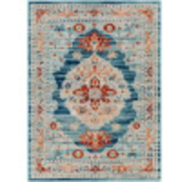 Redondo Beach Outdoor Boho Area Rug53 x 7SlateCoral67 x 9 Burnt OrangeLight Blue