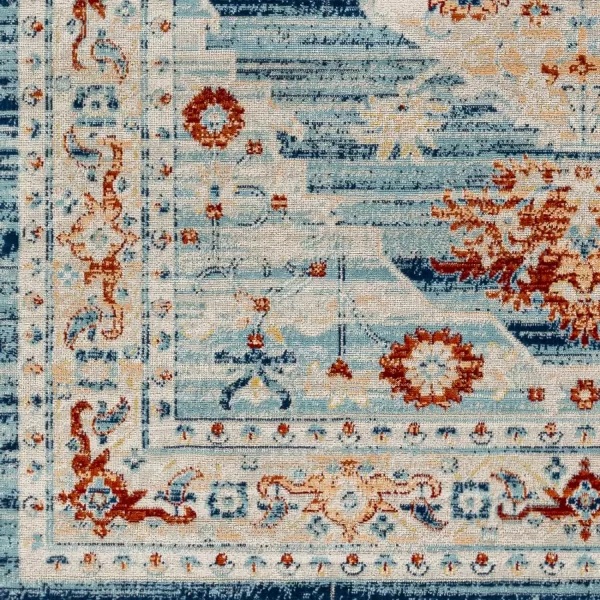 Redondo Beach Outdoor Boho Area Rug53 x 7SlateCoral67 x 9 Burnt OrangeLight Blue