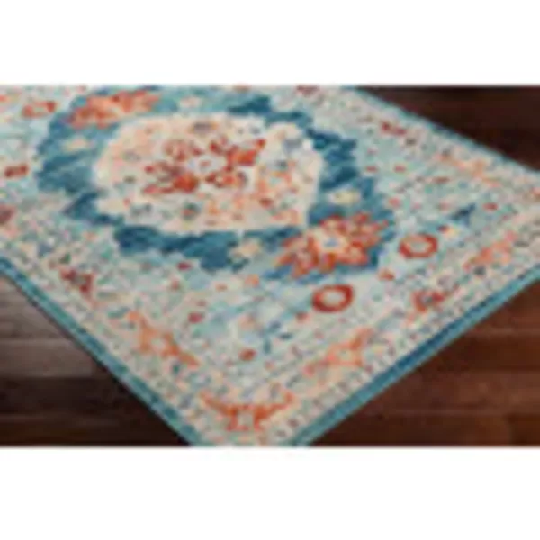 Redondo Beach Outdoor Boho Area Rug53 x 7SlateCoral67 x 9 Burnt OrangeLight Blue