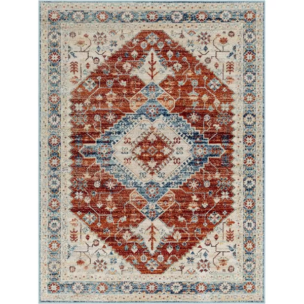 Redondo Beach Outdoor Boho Area Rug53 x 7SlateCoral67 x 9 Dark OrangeGrey