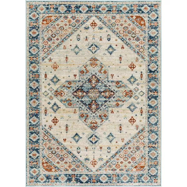 Redondo Beach Outdoor Boho Area Rug53 x 7SlateCoral67 x 9 Light Grey  Blue