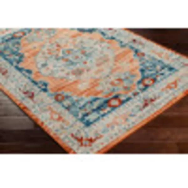 Redondo Beach Outdoor Boho Area Rug53 x 7SlateCoral67 x 9 OrangeDark Blue