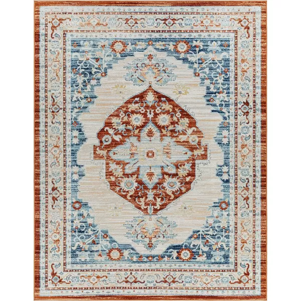 Redondo Beach Outdoor Boho Area Rug53 x 7SlateCoral9 x 12 Burnt OrangeDenim