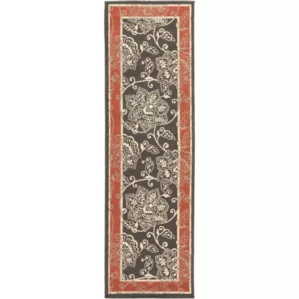 Rhoda Taupe and Brown Indoor  Outdoor Area Rug 89 Square25 x 1110 Black