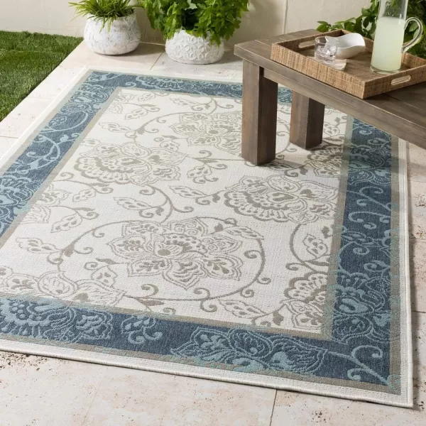 Rhoda Taupe and Brown Indoor  Outdoor Area Rug 89 Square25 x 1110 Grey