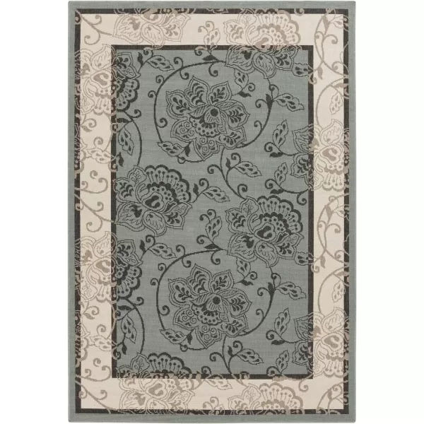 Rhoda Taupe and Brown Indoor  Outdoor Area Rug 89 Square25 x 45 Moss