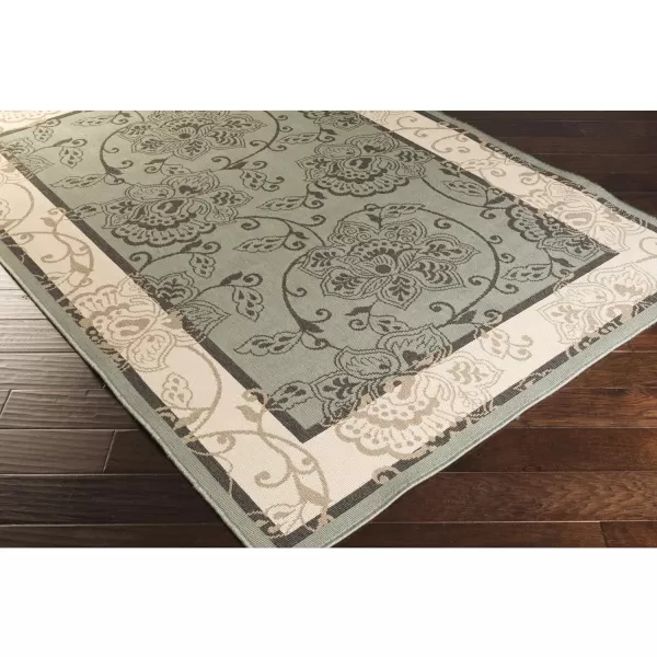 Rhoda Taupe and Brown Indoor  Outdoor Area Rug 89 Square25 x 45 Moss