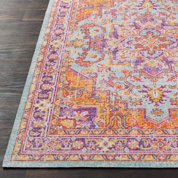 Rolland Purple and Orange Updated Traditional Area Rug 710 x 1062 x 211 Saffron