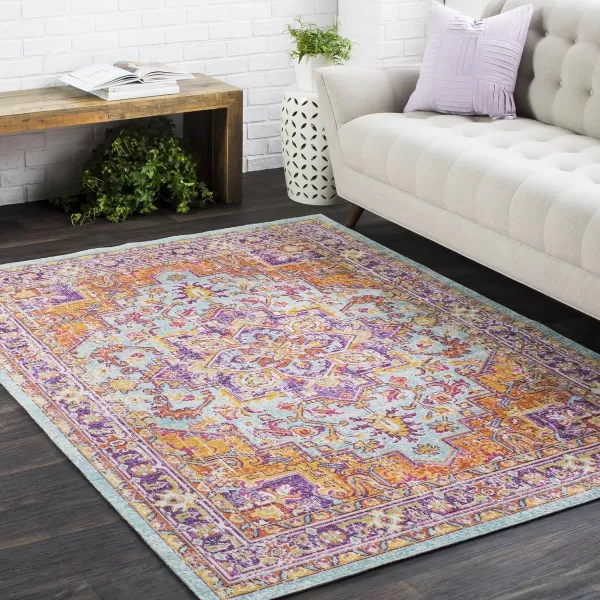 Rolland Purple and Orange Updated Traditional Area Rug 710 x 106211 x 710 Saffron