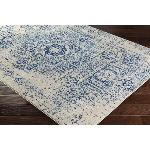 Valeria Dark Blue Light Gray and Beige Updated Traditional Area Rug 27 x 73Valeria Dark Blue Light Gray and Beige Updated Traditional Area Rug 27 x 73