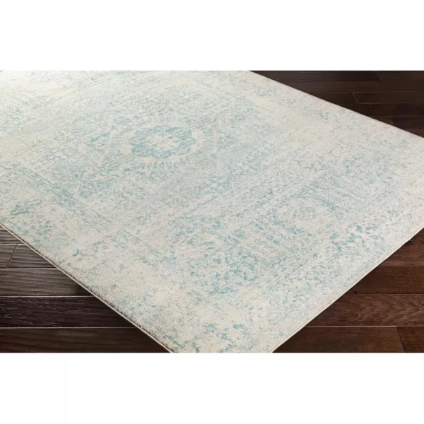 Valeria Dark Blue Light Gray and Beige Updated Traditional Area Rug 710 x 1032 x 3 Light Teal