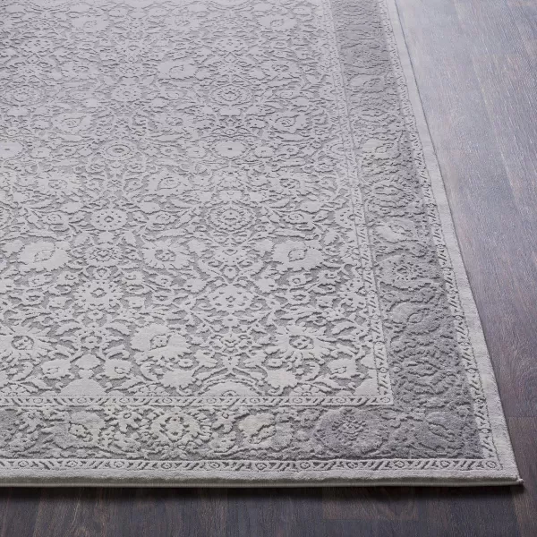 Viviana Gray Updated Traditional Area Rug 27 x 7627 x 77 Medium Gray