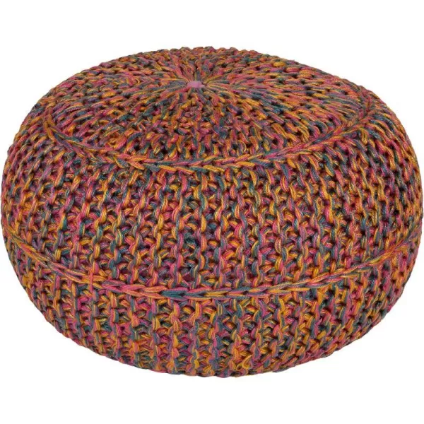 Artistic Weavers 100Percent Jute Pouf 20Inch by 20Inch by 14Inch BurgundyEggplantSky BlueCarnationGoldTeal