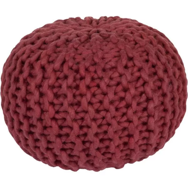 Artistic Weavers 100Percent Wool Pouf 20Inch by 20Inch by 14Inch CherryCherry